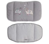 roba Cojín para Trona para Todos los Modelos Sit Up - Diseño Jumbotwins - 2 Piezas - Reductor de Asiento Suave - Estampado de Elefante - Cuadros Vichy Gris