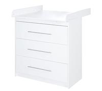 roba Cómoda Cambiador 'Maren' con Accesorio Desmontable, Estrecha, 3 cajones, Altura para Cambiar pañales de 90 cm, Blanco