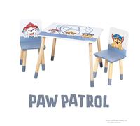Roba Conjunto mesa y 2 sillas infantiles Paw Patrol – patas madera maciza – 2+ años – Azul/Blanco