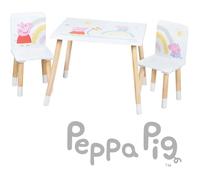 Roba Conjunto de mesa y 2 sillas infantiles Peppa Pig - Blanco / Rosa / Natural
