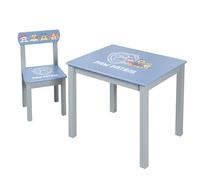 roba Conjunto de Mobiliario Infantil Paw Patrol de Madera - Silla y Mesa para Niños - Muebles con Personajes de la Popular Serie Animada - A partir de 18 Meses - Gris/Azul