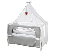 roba Cuna Colecho Completa Adam y Eule 60 x 120 cm - 4 Ruedas con Freno - Accesorios Incluidos - Altura Regulable en 6 Posiciones - Blanco