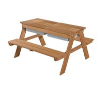 roba Ensemble de sièges pour enfants Outdoor+ avec bacs de jeu, ensemble de sièges en bois massif résistant aux intempéries et table de jeux sensoriels
