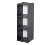 roba Estante de Almacenamiento de 3 Compartimentos Compatible con Cambiadores - Estante de Pie para Rellenar el Espacio Debajo del Cambiador - Madera Lacada Antracita
