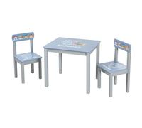 roba Grupo de Sillas para Niños Paw Patrol - 2 Sillas Infantiles + Mesa - Conjunto de Asientos/Muebles con Perros de Dibujos Animados - Madera Gris/Azul - A Partir de 18 Meses