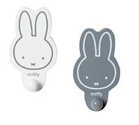 roba Juego de 2 ganchos de pared Miffy, perchero y decoración para habitación infantil color gris y blanco