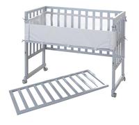 roba-kids 8961TP-8V230 - Safe asleep 3in1, gris, estilo roba, para todas las alturas de cama de los padres, incluye colchón, nido y barrera, unisex