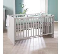 roba Lea - Cuna de bebé escalable (70 x 140 cm, Convertible en Cama Infantil, Regulable en Altura, 3 Barras extraíbles, Color Beige y Gris