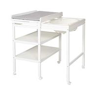 roba Mueble Cambiador para Bebés + Bañera Extraíble 2 en 1 + Colchón roba Style Gris Acolchado / Impermeable + 2 Compartimentos - Desde el Nacimiento - Madera Blanca