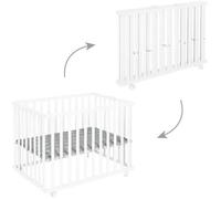 Roba Parque plegable Inserto "Little Stars" 75 x 100 cm altura ajustable con ruedas Blanco