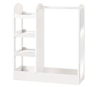 roba Perchero Infantil con Espejo y Compartimento para Zapatos - Vestidor para Niños con Perchero y Estantes - Certificado EPH - Lacado Blanco