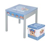 roba Set de asientos para niños Paw Patrol - Mesa con superficie reversible + taburete para niños a partir de 18 meses - Mobiliario de asiento con perros de dibujos animados - Madera gris/azul