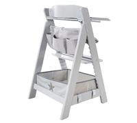 roba Set Organizador para Tronas con Motivo de Estrellas - Compatible con todas las tronas Sit Up & Born Up - Caja y Bolsa para Colgar - Fijación con Velcro - Gris