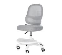 roba Silla de escritorio infantil 3D con reposapiés gris y ergonómica | Silla giratoria ergonómica con reposapiés, ajuste de la profundidad del asiento y ruedas de seguridad.