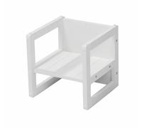 roba Silla Infantil Blanca y Reversible en 3 Alturas de Asiento - 30 x 30 cm - Capacidad Máxima 60 kg - Taburete Infantil Estilo Campestre