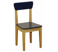 roba Silla infantil, silla con respaldo para niños, madera natural y lacada en azul, 59x29x29 cm, altura del asiento 31 cm