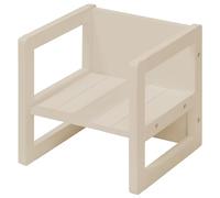 roba Silla Infantil y Reversible con 3 Alturas de Asiento - 30 x 30 cm - Capacidad Máxima 60 kg - Taburete Infantil Estilo Rústico - Beige
