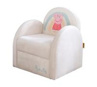 roba Sillón Infantil con Diseño de Peppa Pig - Butaca con Reposabrazos para Niñas y Niños a Partir de 18 Meses - Capacidad de Carga hasta 80 kg - Cubierta de Terciopelo en Beige