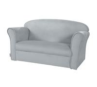 roba Sofá Infantil en Terciopelo Lil Sofa, 2 Plazas, Sillón con Apoyabrazos Cómodo para Niñas y Niños, Gris