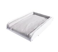 roba Tablero Cambiador Blanco + Colchón Impermeable a Cuadros Marrón Topo - para Camas de Bebé de 60 x 120 cm y 70 x 140 cm - Estampado de Cuadros Gris