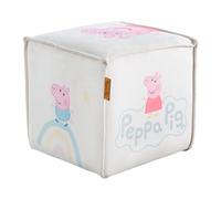 roba Taburete Infantil Peppa Pig - Cubo de Asiento para Niños y Niñas a Partir de 18 Meses - Soporta hasta 60 kg - Taburete Tapizado en Beige con Estampado de Peppa en Rosa