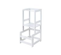 roba Torre de Aprendizaje Montessori - Taburete Seguro para niños - como ayudante de Cocina - Soporta hasta 80 kg - Madera Blanco