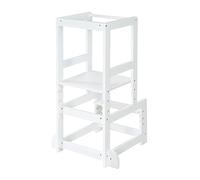 roba Torre de Aprendizaje Montessori - Taburete Seguro para niños - como ayudante de Cocina - Soporta hasta 80 kg - Madera Blanco
