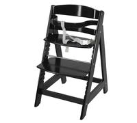 roba Trona Evolutiva de Madera Negra Sit Up III, Altura Ajustable, de 6 Meses, Soporta 70 kg, Silla Resistente para Bebés con Barra de Seguridad