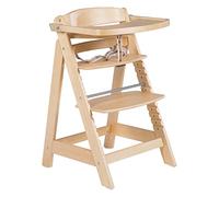 roba Trona Evolutiva de Madera Sit Up Click et Fun + Bandeja Desmontable - Altura Ajustable - Silla para Bebés 6 Meses - Soporta 70 kg - Natural