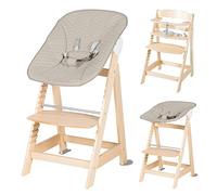 Roba Trona evolutiva Born Up 2 en 1 – Madera natural, hamaca inclinable, cuero impermeable, Greyish