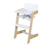 roba Trona para Bebés Nature Up - Trona de Madera de Bambú - Evolutiva con Bandeja Extraíble - Arnés de 3 Puntos - Soporta hasta 70 kg - Natural/Blanco