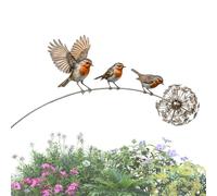 Robin de metal con estaca emocional escultura artística de metal | Estaca conmemorativa para petirrojos para jardín, patio, césped, patio trasero, granja, parque, inauguración de la casa