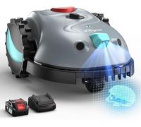 Robot de césped V100 sin cable perimetral, con navegación por visión, corte en espiral, detección de 150 obstáculos, robot cortacésped para áreas de hasta 150 m², cortacésped robot con batería de 4Ah 