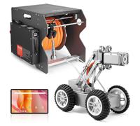 Robot de inspección de tuberías VEVOR, robot detector de tuberías de 60 metros con 2 cámaras frontales y traseras de 2MP y tablet con pantalla táctil, cámara sanitaria IP68 con luces y medidor de dist
