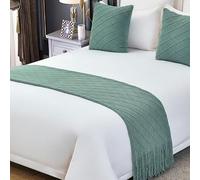 RobustWeg Caminos de Cama,Bufanda de Cama de Hotel,Caminos de Cama y Funda de Cojín a Juego,Bufanda Decorativa para los pies de la Cama,para el hogar,Dormitorio,Hotel.