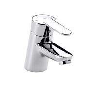 Roca Victoria Grifería para lavabo con enganche para cadenilla, grifo monomando de repisa con enlaces de alimentación flexibles y aireador, mezclador para cuarto de baño, cromado, A5A3125C00