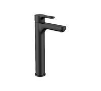 Roca A5A3HN09NB0 - Mezclador monomando para lavabo L20 con caño alto y desagüe automático, Cold Start Negro Mate