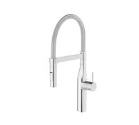 Roca A5A8A4DC00 Mezclador Cocina, Coleccion Glera Pro, Caño Curvo Muelle y Extraíble, Cromado