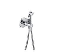 Roca alcachofa de la ducha para bidé, 2 salidas, con ducha de mano, soporte toma de agua con auto-stop y flex, 21,5 x 21 x 6 centímetros, color metálico (Referencia: AG0139100R)