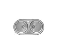 ROCA DUO A870920845 Fregadero Doble de Acero 84cm con Agujero Grifo - Sin sifón