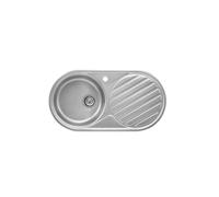 ROCA DUO A870930845 Fregadero con escurridor a la derecha de 84 cm fabricado en acero inoxidable - Con sifón salvaespacio