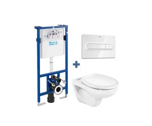 Roca Duplo Victoria Pack de inodoro suspendido recomendado para espacios públicos - Tapa con amortiguador / Blanco