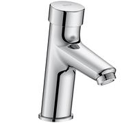 Roca - Grifo pulsador temporizado para lavabo sobre encimera acabado cromado con opciones de solo agua fría o con mezclador para agua fría y caliente - INSTANT FLUENT
