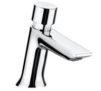 Roca - Grifo pulsador temporizado para lavabo sobre encimera acabado cromado con opciones de solo agua fría o con mezclador para agua fría y caliente - INSTANT FLUENT