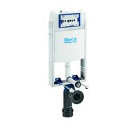 ROCA IN-WALL A890070120 Bastidor con cisterna compacta empotrable con doble descarga para inodoro suspendido. Codo de Ø90 / Ø110 - PL1 Dual Cromado