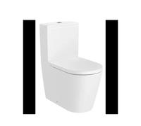 Roca Inspira Round Inodoro completo Rimless con tanque bajo y asiento amortiguado blanco mate