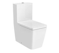 Roca Inspira Square Inodoro completo para instalación adosada a pared fabricado en porcelana de color blanco Rimless