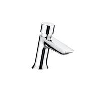 Roca Instant Grifería para lavabo temporizada, grifo monomando de repisa con pulsador, mezclador para cuarto de baño con limitador de caudal y cierre automático en 15 segundos, cromado, A5A4277C00