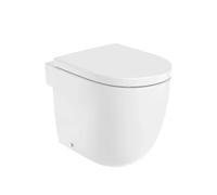 Roca Meridian Inodoro de tanque alto de 36 cm fabricado en porcelana de color blanco - Asiento con tapa