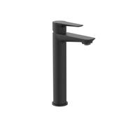 Roca Monodin - Grifo Monomando Lavabo Caño Alto Cold Start, Cuerpo Liso, Apertura en Agua Fría, Ahorro de Agua y Energía, 5 l/min, Cartucho Cerámico Negro Mate, A5A348GNB0